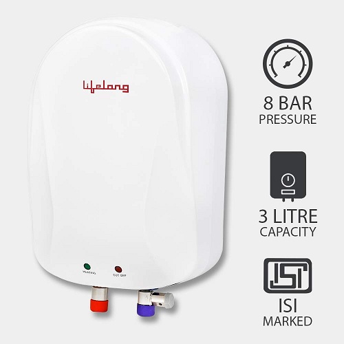 India Desire : Buy Lifelong LLWH09 3000-Watt 3L Instant Water Heater (White) At Rs 1697 From Amazon [Selling Price Rs 2603]